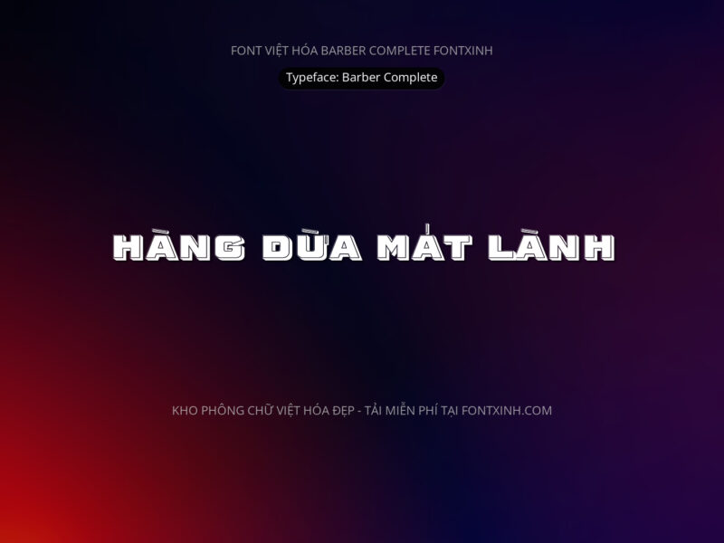 Font Barber Font Xinh
