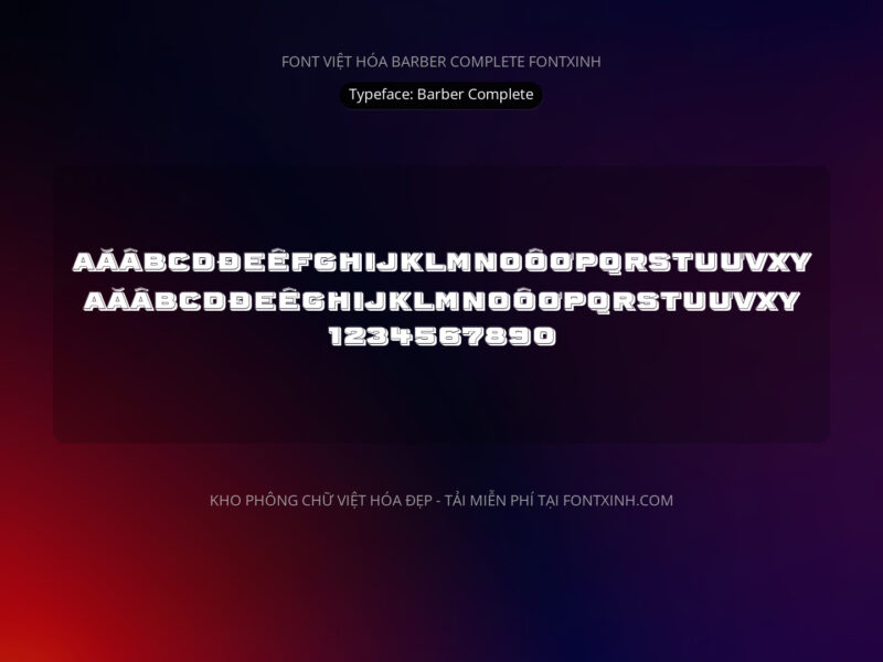 Font Barber Font Xinh