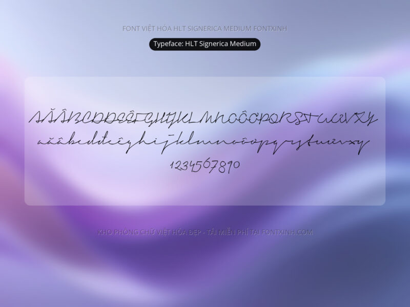 Font HLT Signerica Medium Font Xinh