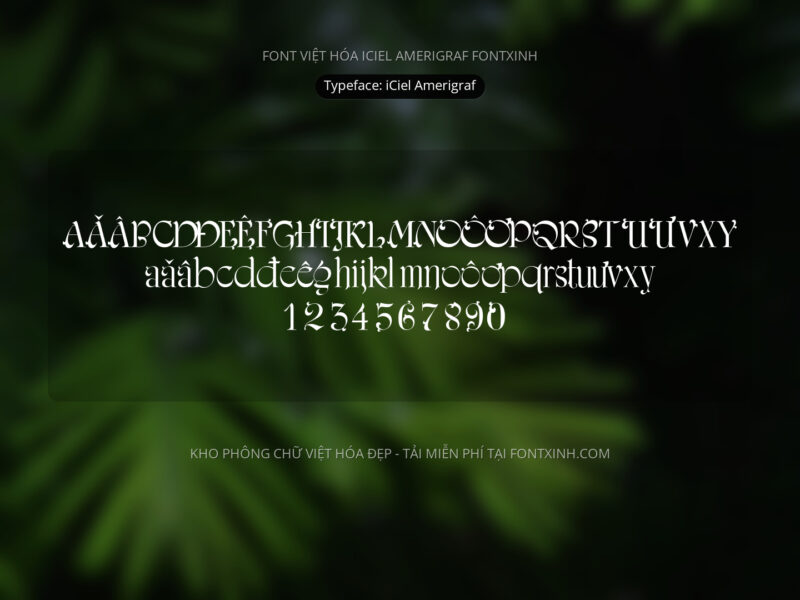 Font iCielAmerigraf Font Xinh