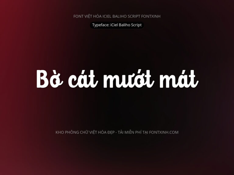 Font iCielBalihoScript Font Xinh