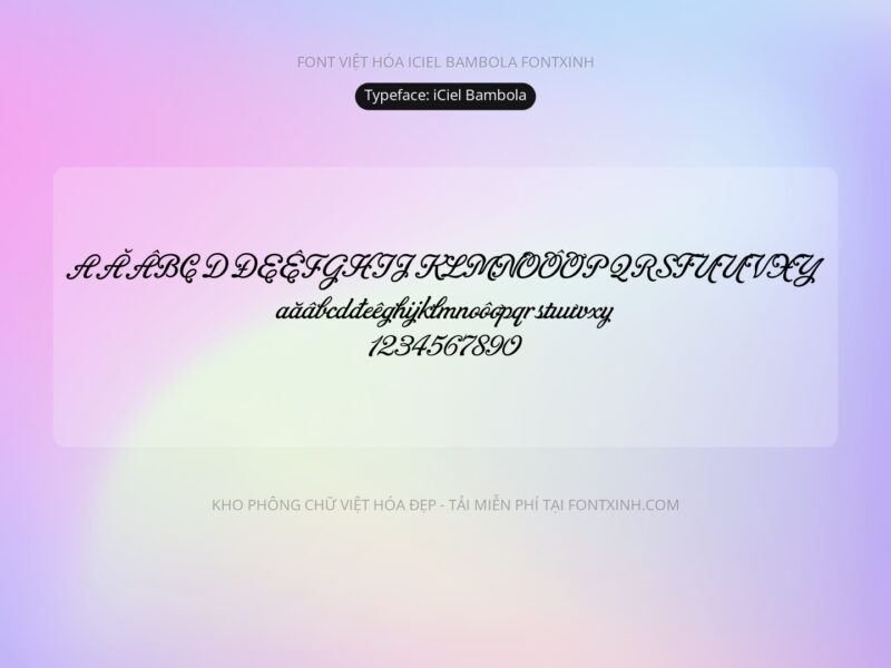 Font iCielBambola Font Xinh