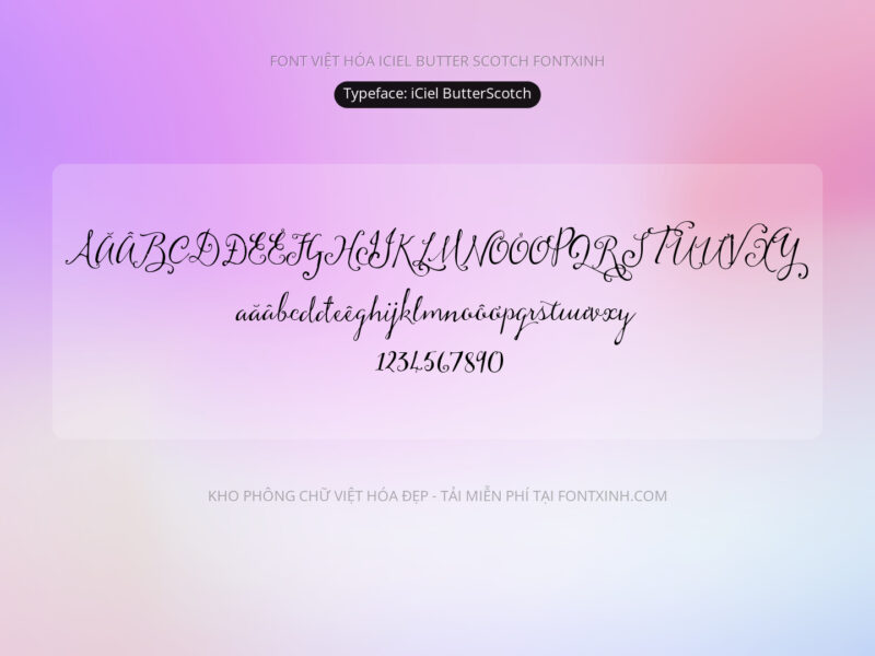 Font iCiel ButterScotch Font Xinh