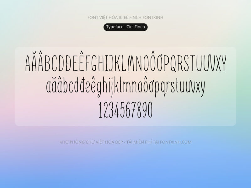 Font iCielFinch Font Xinh