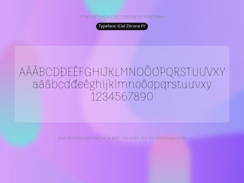 Font iCielZitroneFY Font Xinh