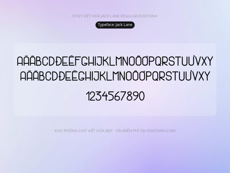 Font Jack Lane Font Xinh