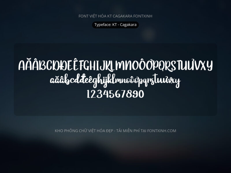 Font Cagakara Font Xinh