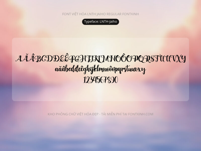 Font LNTH Jaiho Script Font Xinh