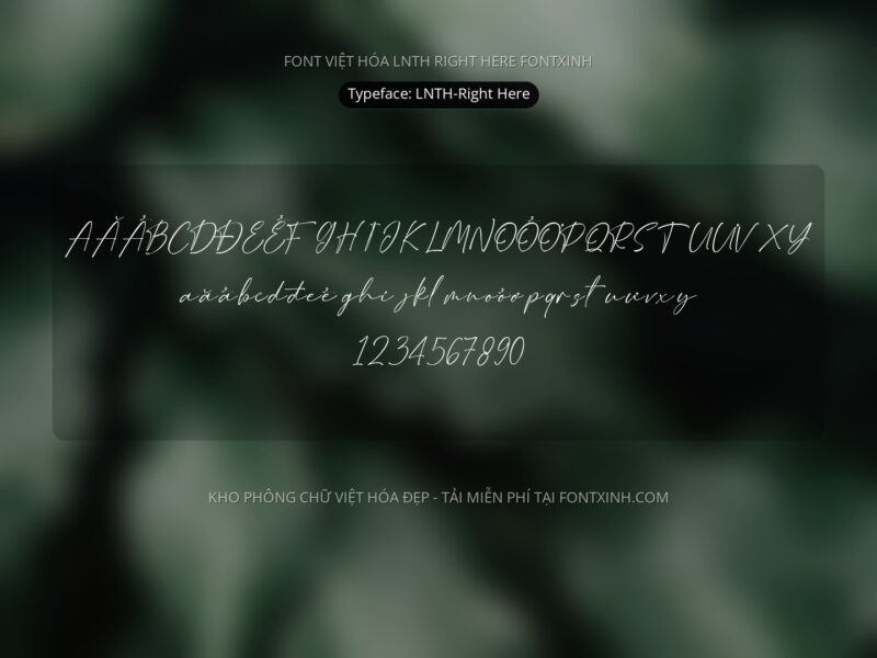 Font LNTH Right Here Font Xinh