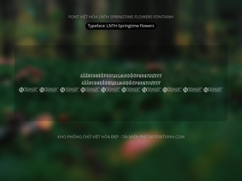 Font LNTH Springtime Flowers Font Xinh