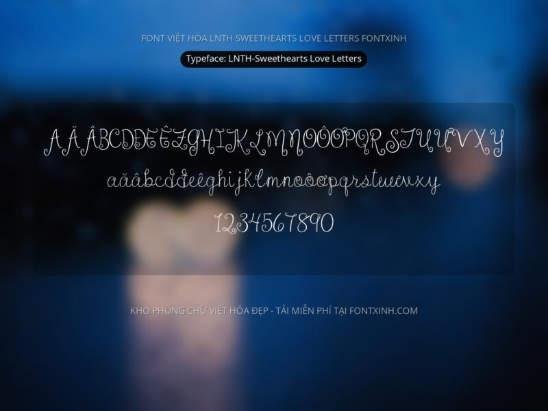 Font LNTH Sweethearts Love Letters Font Xinh