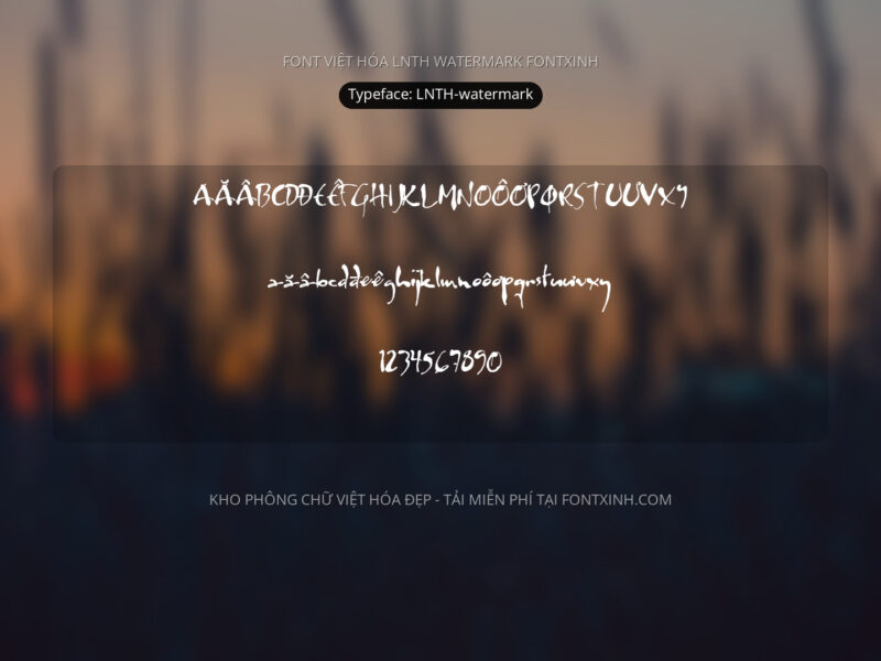 Font LNTH watermark Font Xinh