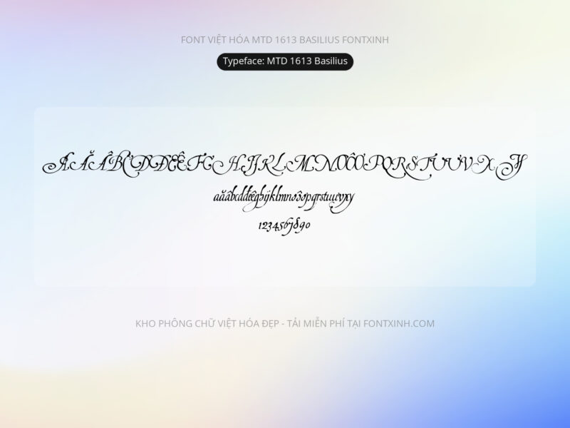 Font MTD 1613 Basilius Font Xinh