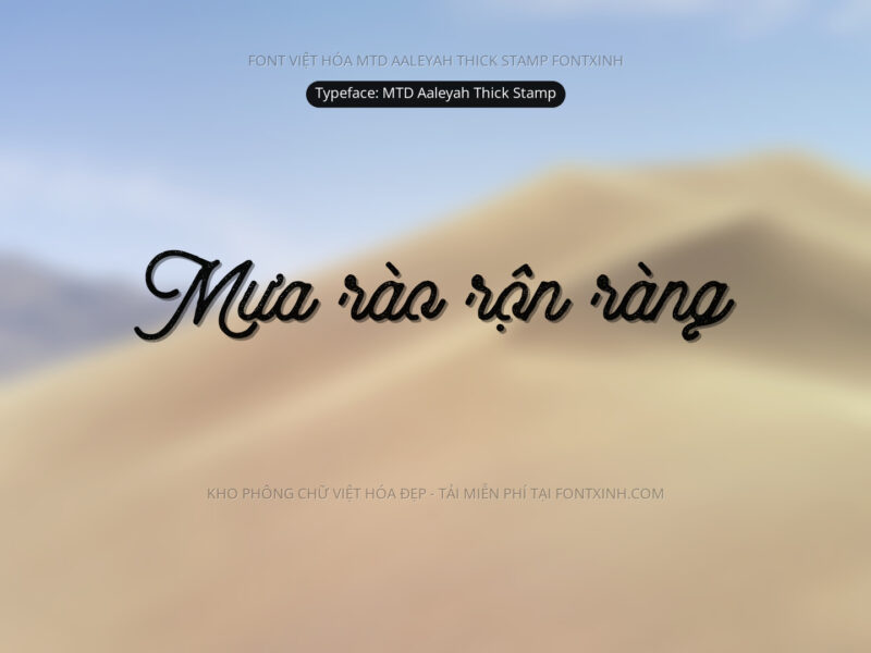 Font MTD Aaleyah Thick Stamp Font Xinh