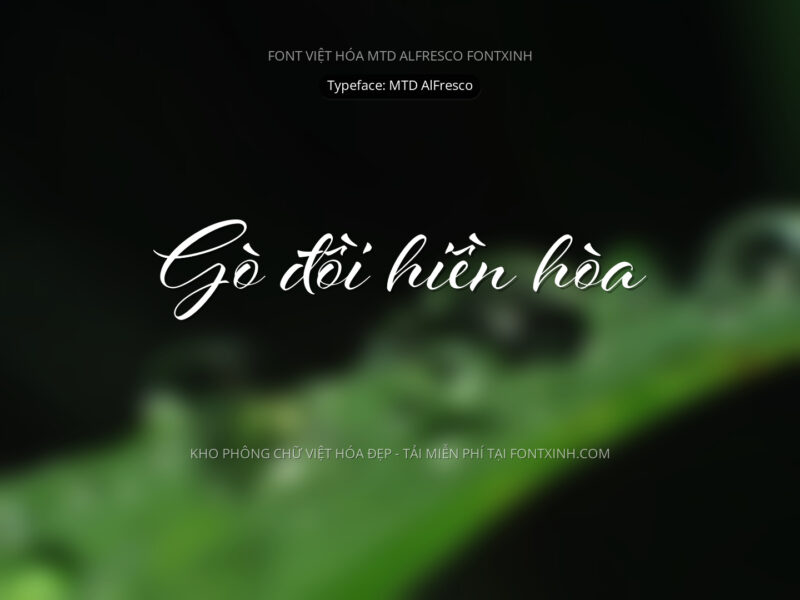 Font MTD Aifresco Font Xinh