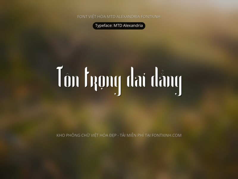 Font MTD Alexandria Font Xinh