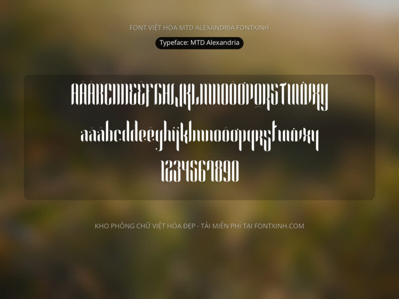 Font MTD Alexandria Font Xinh