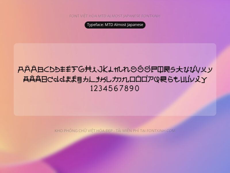 Font MTD Almost Japanese Font Xinh
