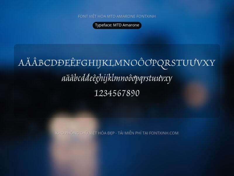 Font MTD Amarone Font Xinh
