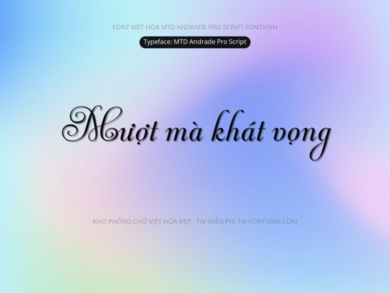 Font MTD Andrade Pro Script Font Xinh