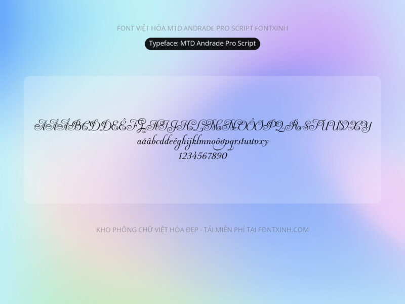 Font MTD Andrade Pro Script Font Xinh