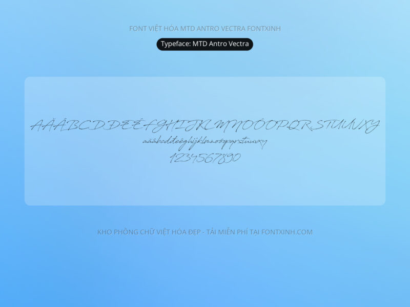 Font MTD Antro Vectra Font Xinh