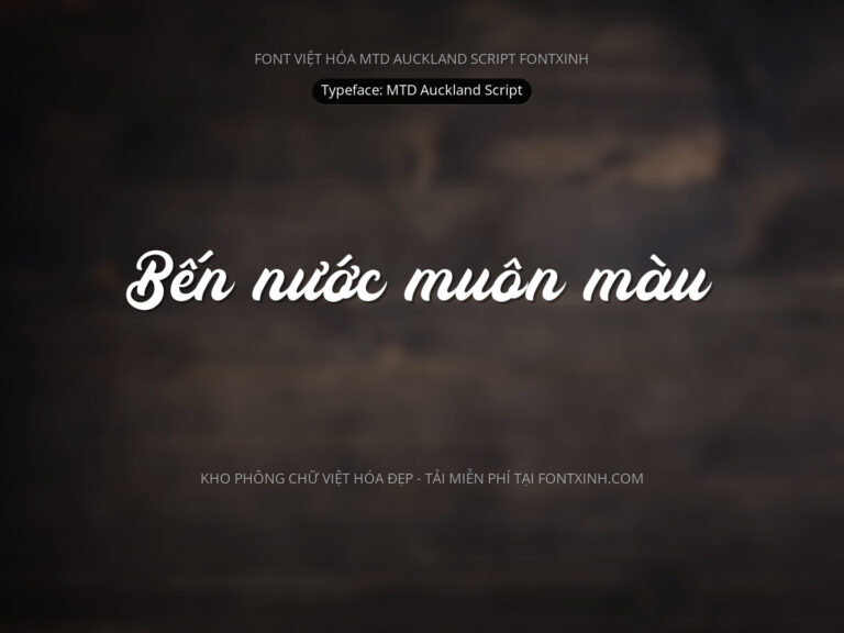 Font MTD Auckland Script Font Xinh