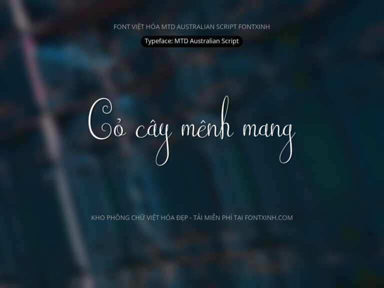 Font MTD Australian Script Font Xinh