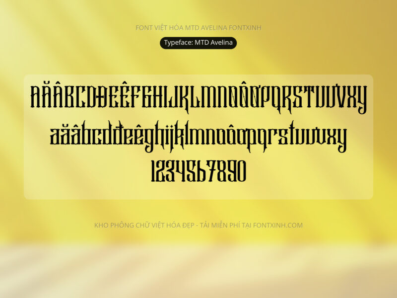 Font MTD Avelina Font Xinh