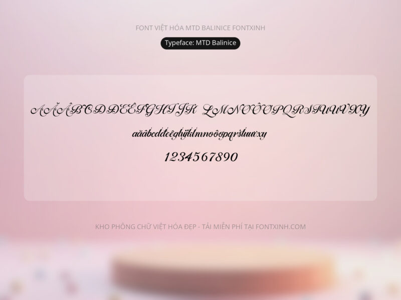 Font MTD Balinice Font Xinh