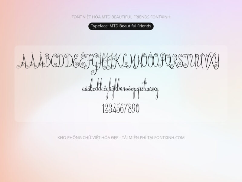 Font MTDBeautifulFriends Font Xinh