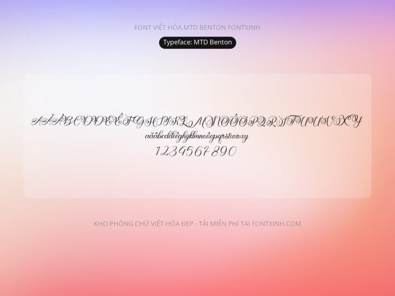 Font MTD Benton Font Xinh