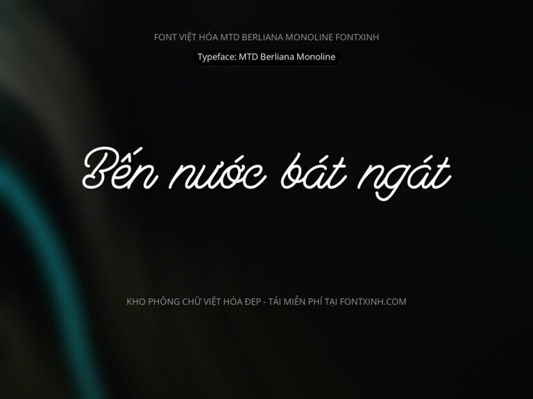 Font MTD Berliana Monoline Font Xinh