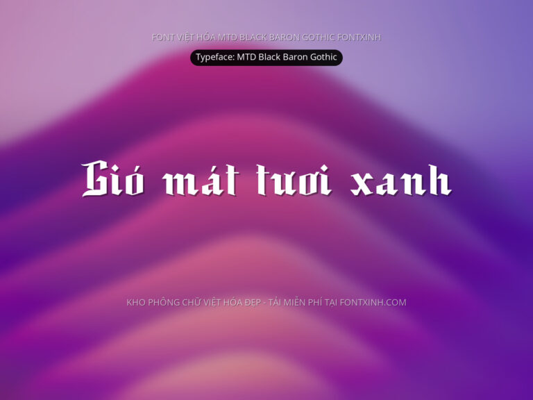 Font MTD Black Baron Gothic Font Xinh