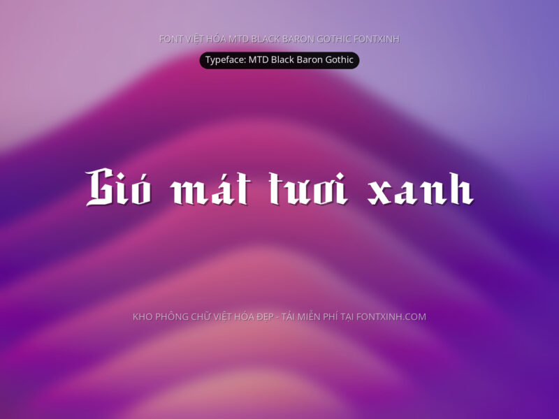 Font MTD Black Baron Gothic Font Xinh