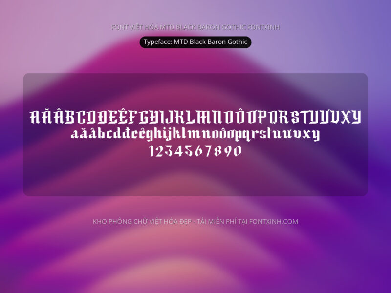 Font MTD Black Baron Gothic Font Xinh