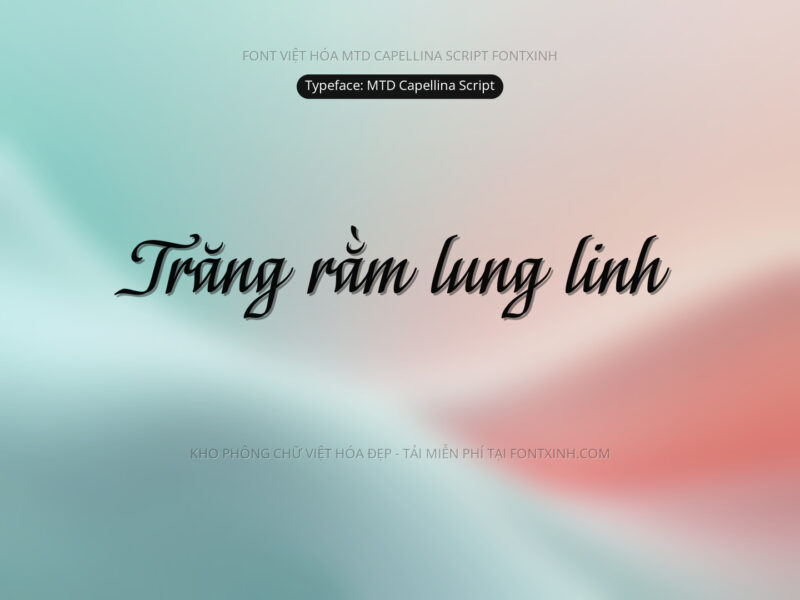 Font MTD Capellina Script Font Xinh