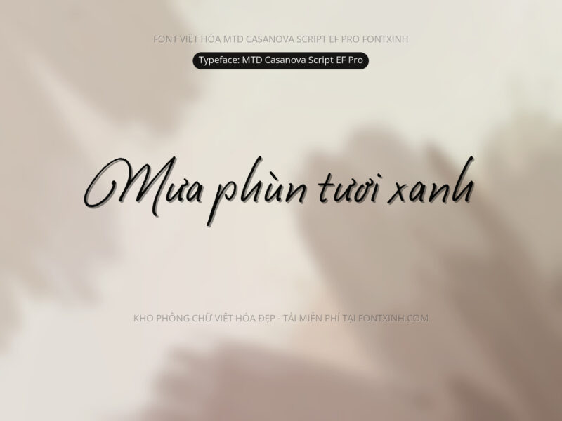 Font MTD Casanova Script EF Pro Font Xinh