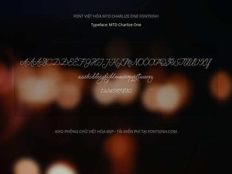 Font MTD Charlize One Font Xinh