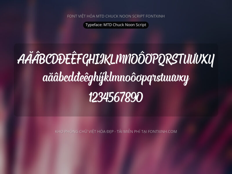 Font MTD Chuck Noon Script Font Xinh