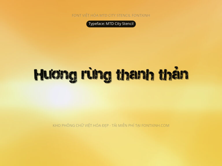 Font MTD City Stencil Font Xinh