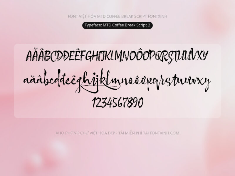 Font MTD Coffee Break Script Font Xinh
