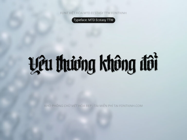 Font MTD Ecstasy TTW Font Xinh