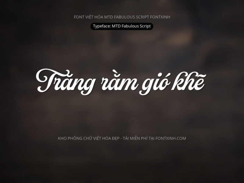 Font MTD Fabulous Script Font Xinh
