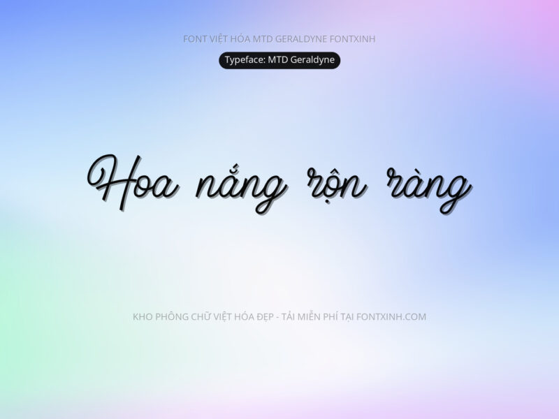 Font MTD Geraldyne Font Xinh