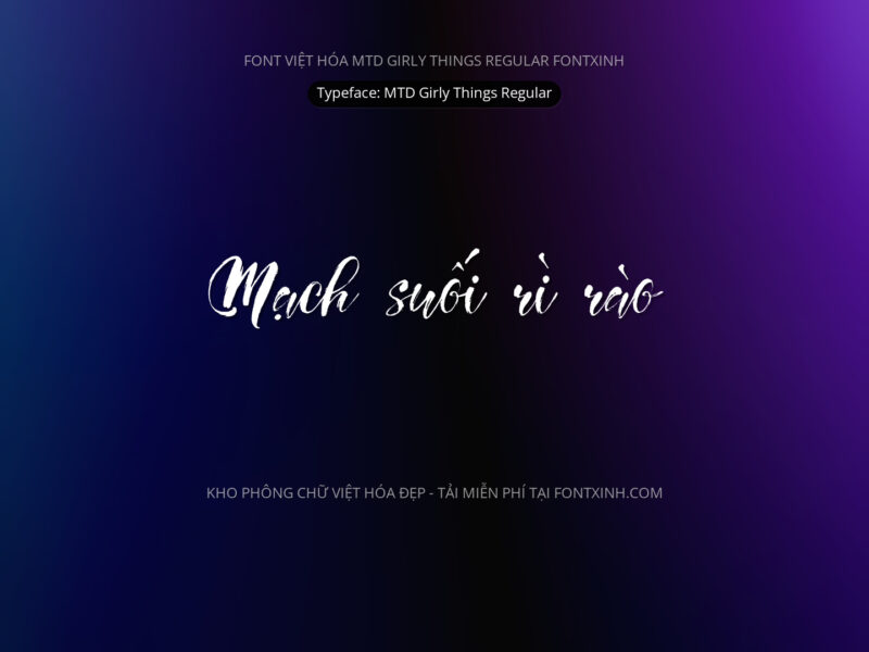 Font MTD Girly Things Font Xinh