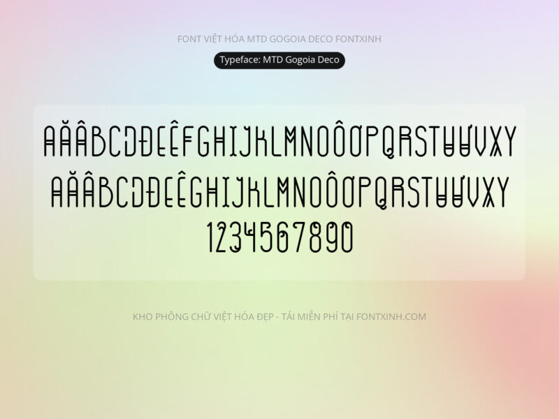 Font MTD Gogoia Deco Font Xinh