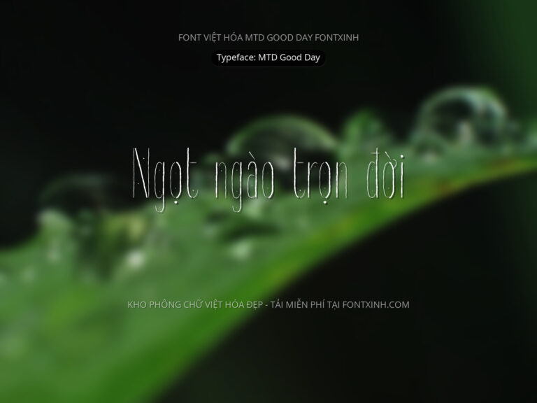 Font MTD Good Day Font Xinh