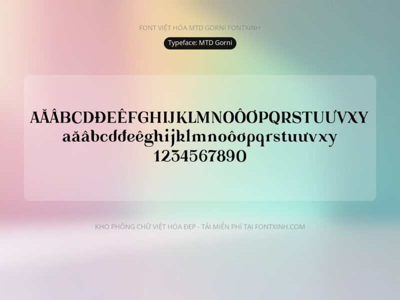 Font MTD Gorni Font Xinh