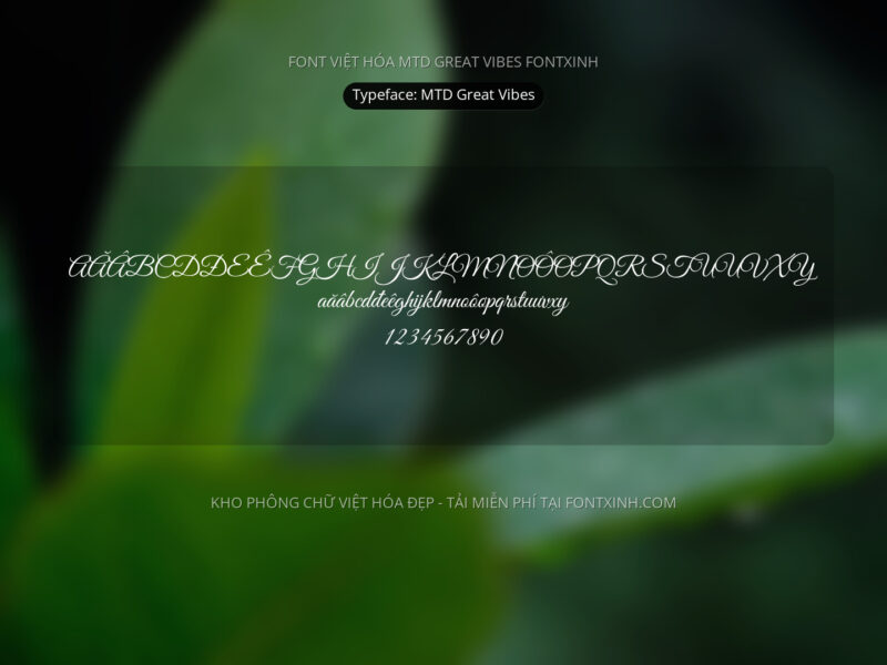 Font MTD Great Vibes Font Xinh